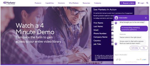 marketo landing page